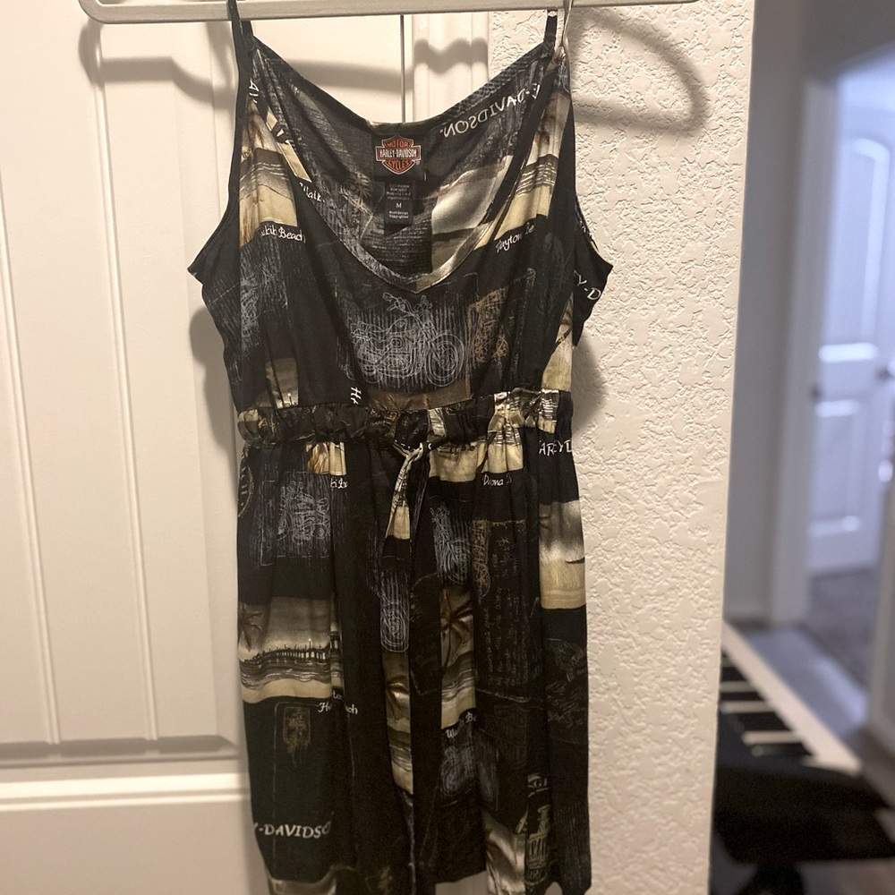 RARE! Harley Davidson halter top in Hawaiian inspired fabric